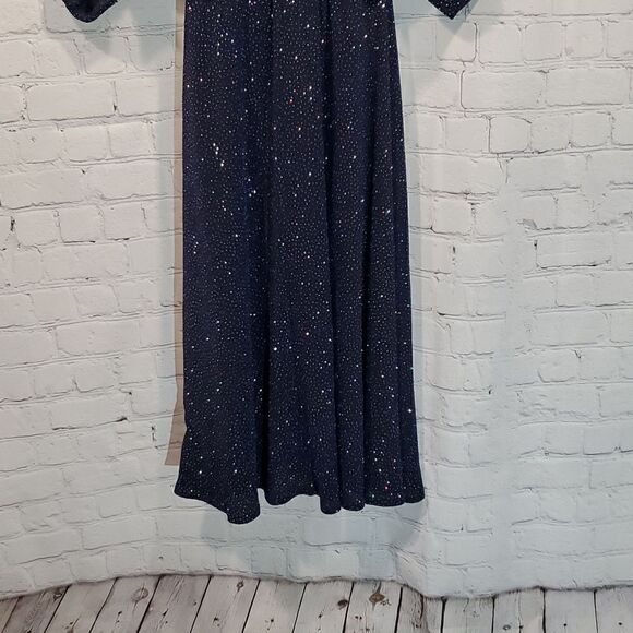 ASOS navy blue glitter plunge dress - Picture 8 of 12